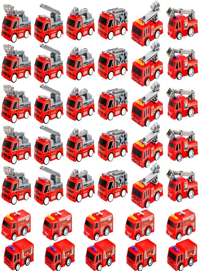 Conagel 40 Pcs Mini Pullback Fire Truck Toy Plastic Pull Back Firetrucks Toy Bulk Small Fire and Emergency Toy Trucks Set for Kids Firefighter Birthday Party Supplies, 8 Styles - Image 1